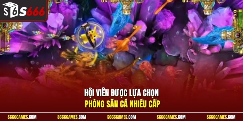 Hội viên được lựa chọn phòng săn cá nhiều cấp